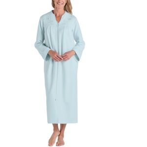 Miss Elaine Petite Zip-Front French Fleece Robe